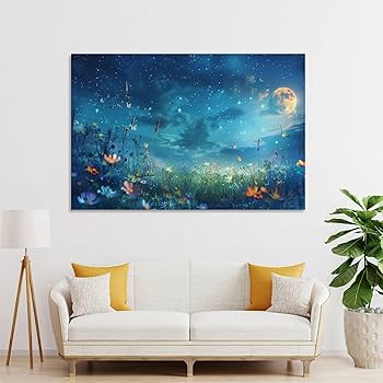 油絵 絵画【星空の花畑】 油絵 絵画【星空の花畑】 絵画